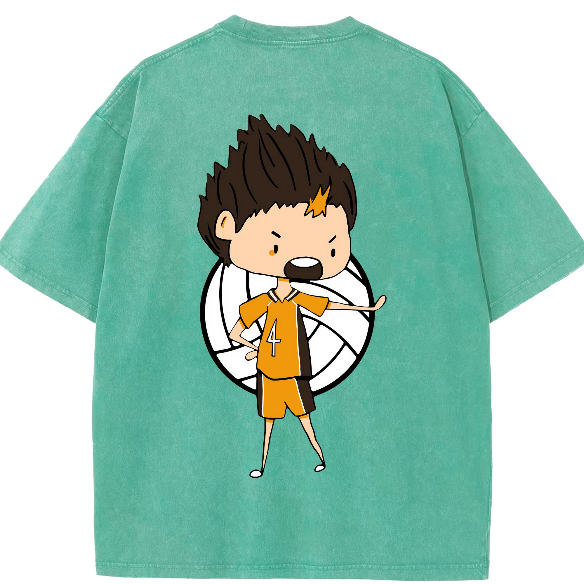 （画像用） ハイキュー!! Haikyu!! 綿100% ヴィンテージ風 半袖Tシャツ（背面プリント）